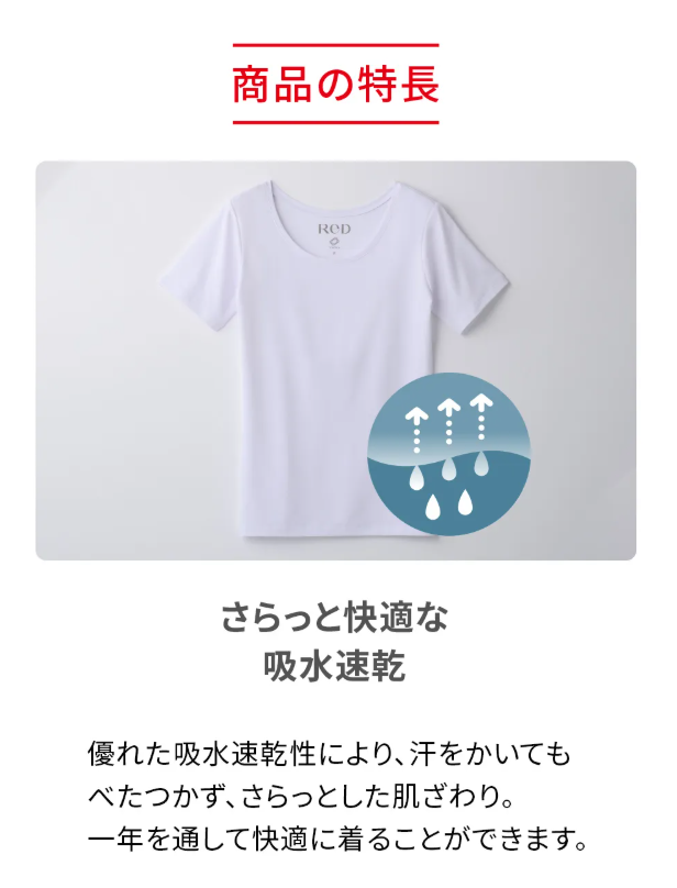 Vネックインナー半袖【男性用】