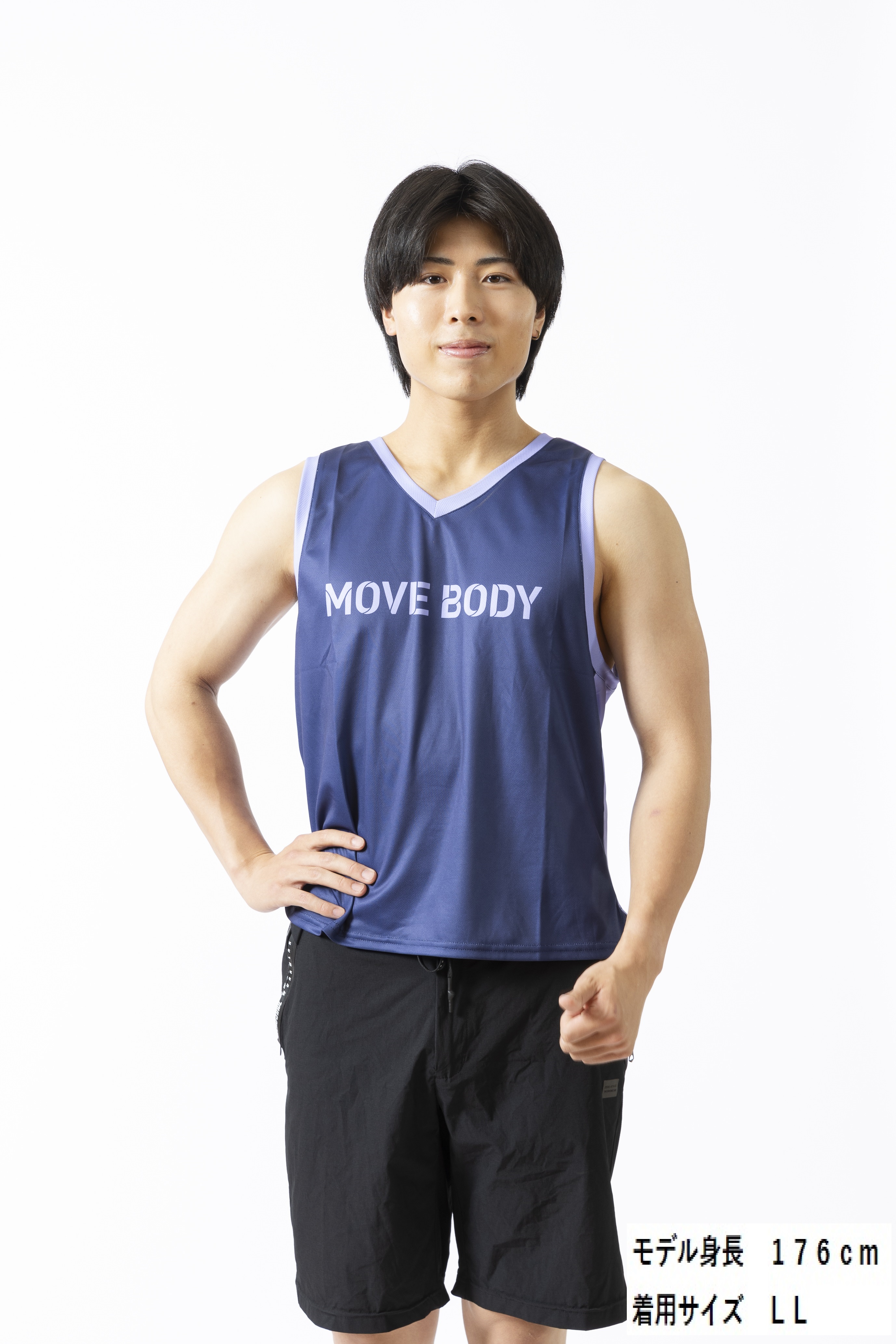 【受注生産】MOVEBODY 5周年記念タンクトップ［ネイビー×アイスブルー］