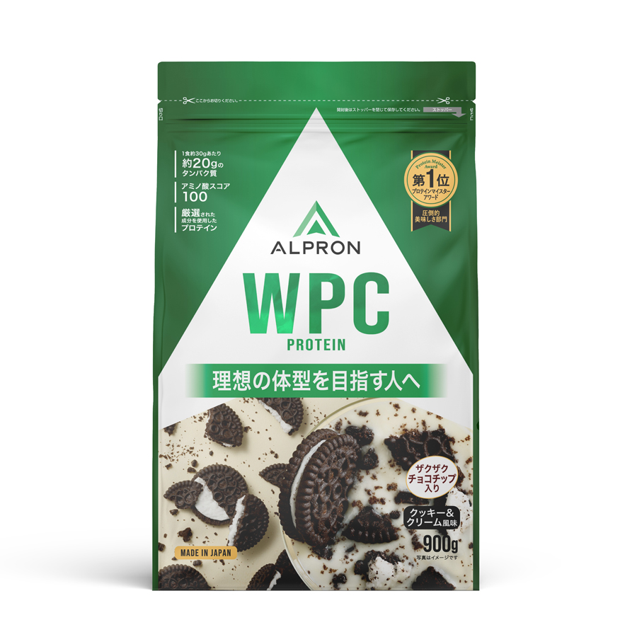 ALPRON WPC　クッキー＆クリーム風味【チョコチップ入り】（900ｇ）